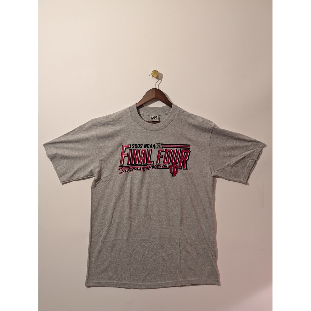 Lee T-Shirt Mens XL Gray Excellent 2002 NCAA Final Four Indiana Hoosiers Vintage